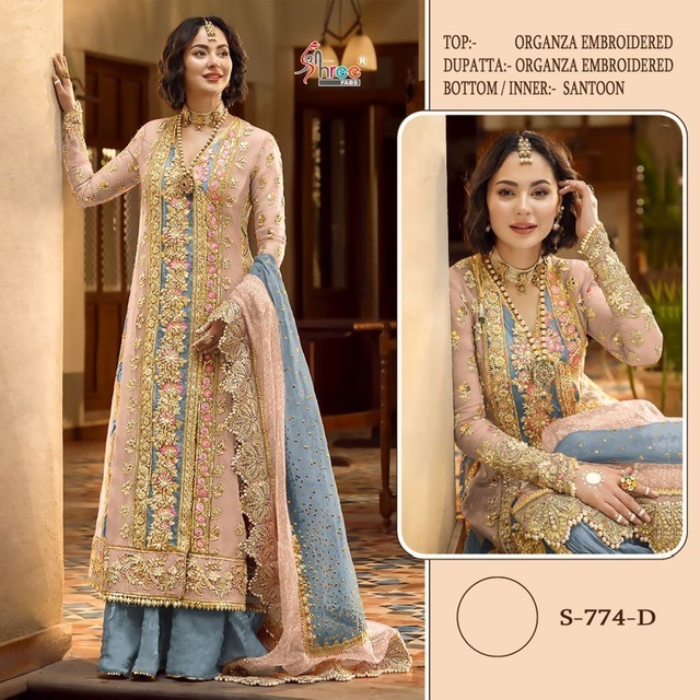 SHREE-FABS-S-774-ORGANZA-EMBROIDERY-PAKISTANI-SUITS-SUPPLIER-SURAT-2