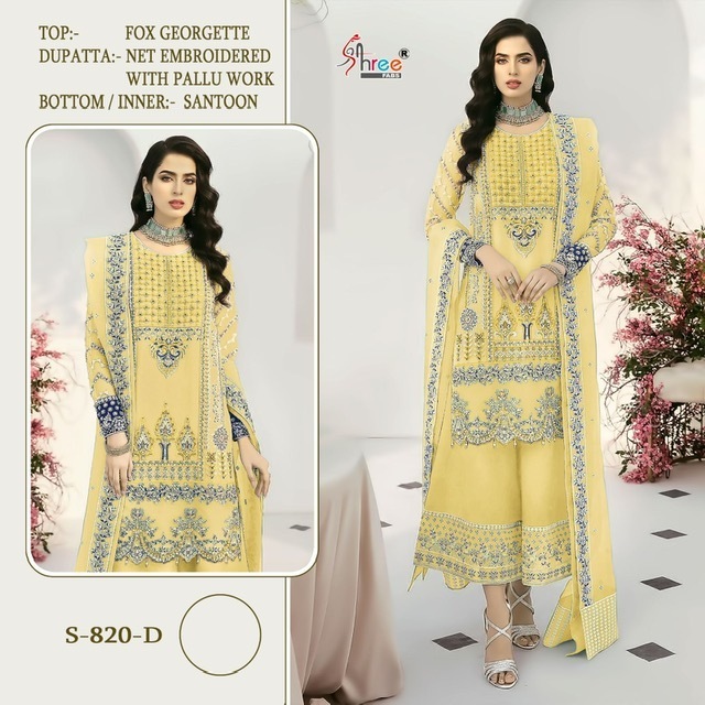 SHREE-FABS-S-820-FOUX-GEORGETTE-EMBROIDERY-PAKISTANI-SUITS-SUPPLIER-SURAT-1