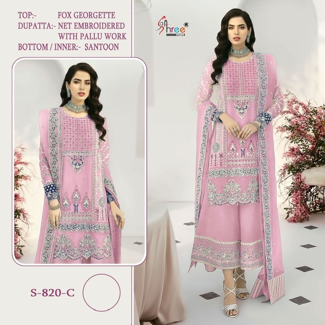 SHREE-FABS-S-820-FOUX-GEORGETTE-EMBROIDERY-PAKISTANI-SUITS-SUPPLIER-SURAT-2