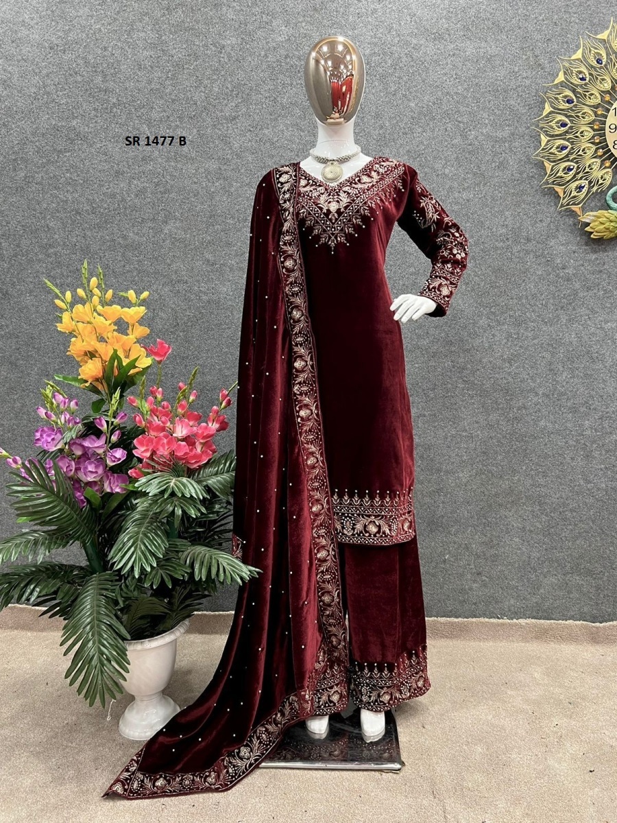SHREE-HARI-SR-1477-B-READYMADE-VELVET-SUITS-1