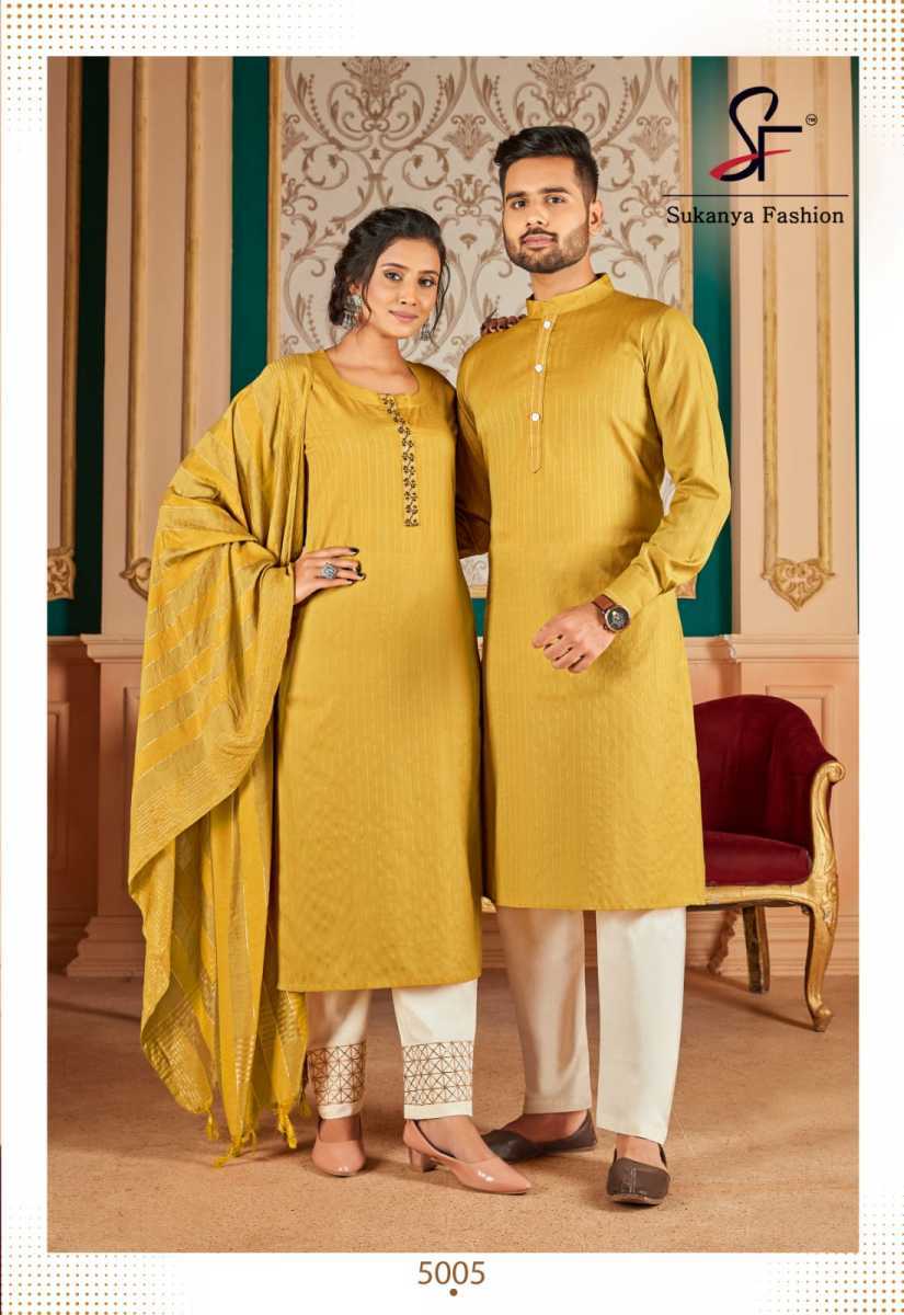 SUKANYA-FASHION-ROYAL-COUPLE-VOL-5-GIRLS-KURTI-WITH-BOYS-KURTA-COMBO-SET-9