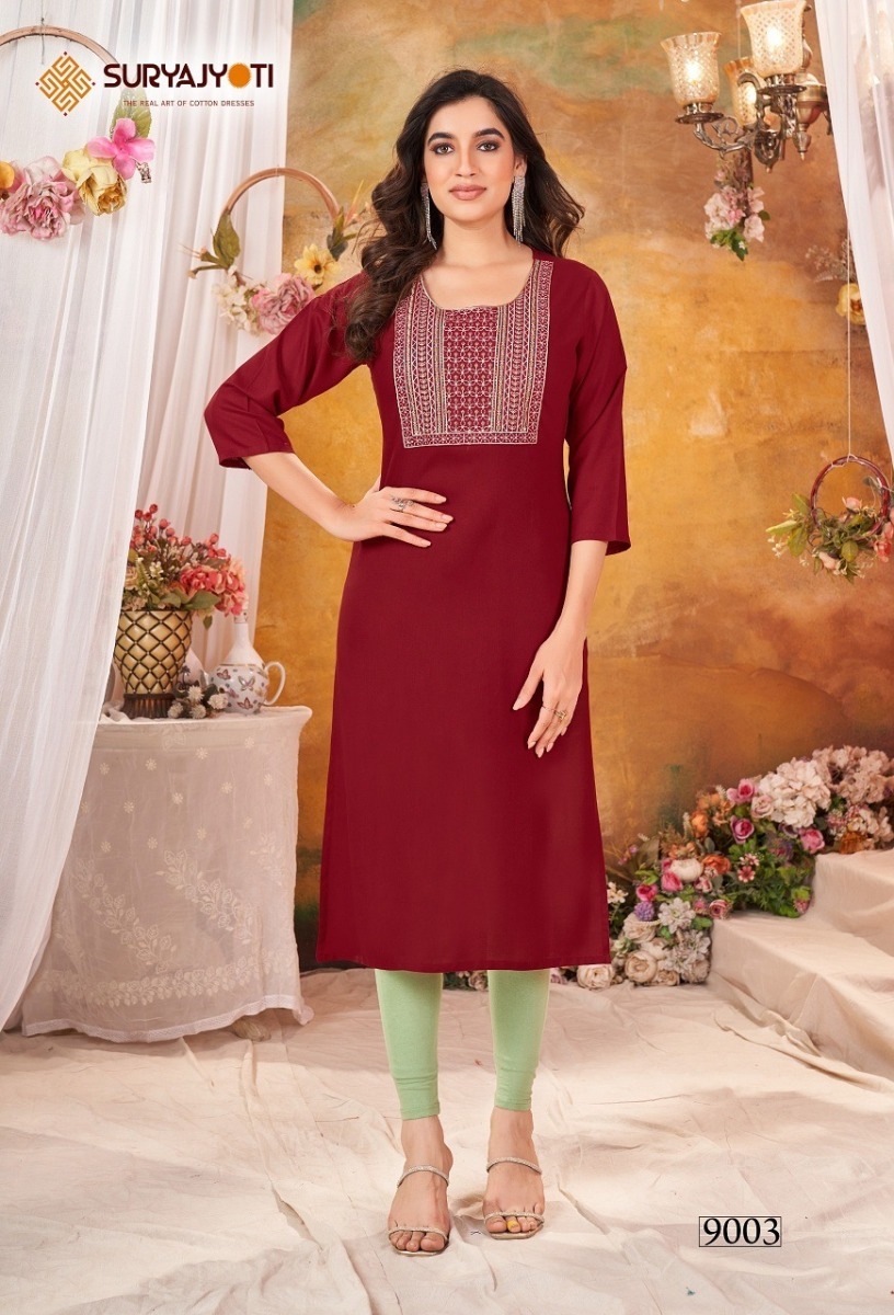 SURYAJYOTI-NIRJA-ADVANCE-VOL-9-RAYON-KURTI-CATALOGUE-WHOLESALER-IN-SURAT-4