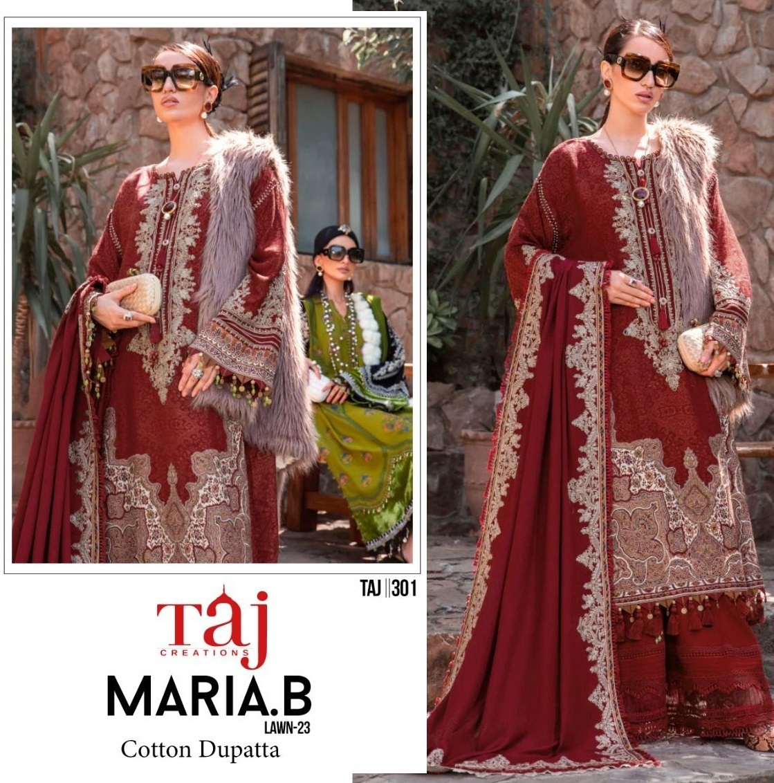 TAJ-CREATIONS-301-MARIA-B-LAWN-23-SUITS-IN-INDIA