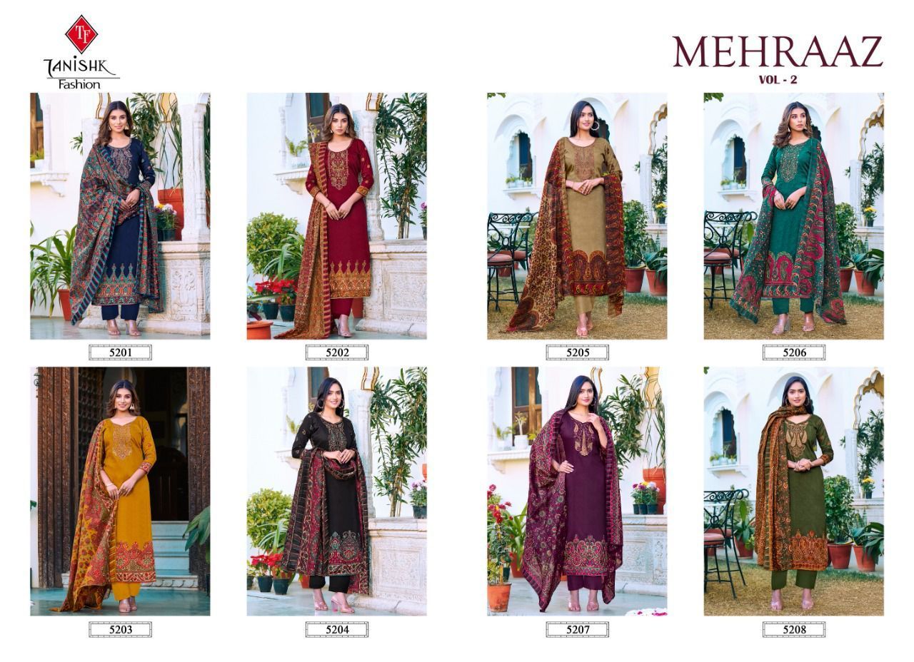 TANISHK-FASHION-MEHRAAZ-VOL-2-JAM-COTTON-EMBROIDERY-SUITS-AT-BEST-PRICE-9