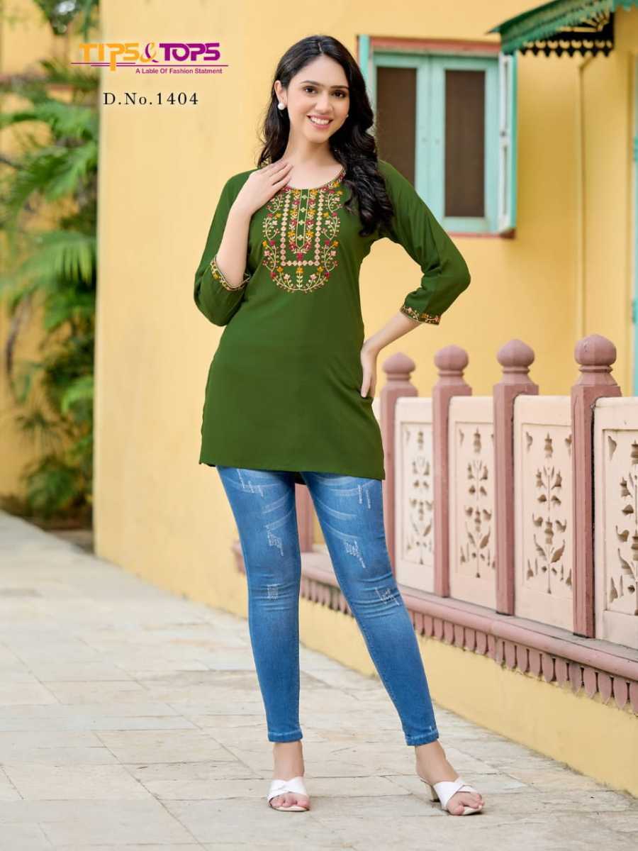 TIPS-TOPS-BUBBLY-VOL-14-RAYON-EMBROIDERY-SHORT-KURTI-SUPPLIER-2