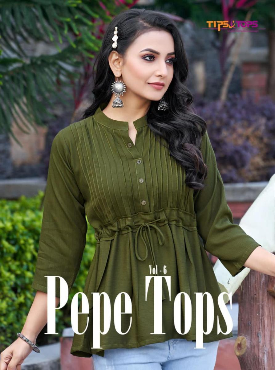 TIPS-TOPS-PEPE-TOPS-VOL-6-FANCY-RAYON-SHORT-TOPS-WHOLESALE-SURAT-1
