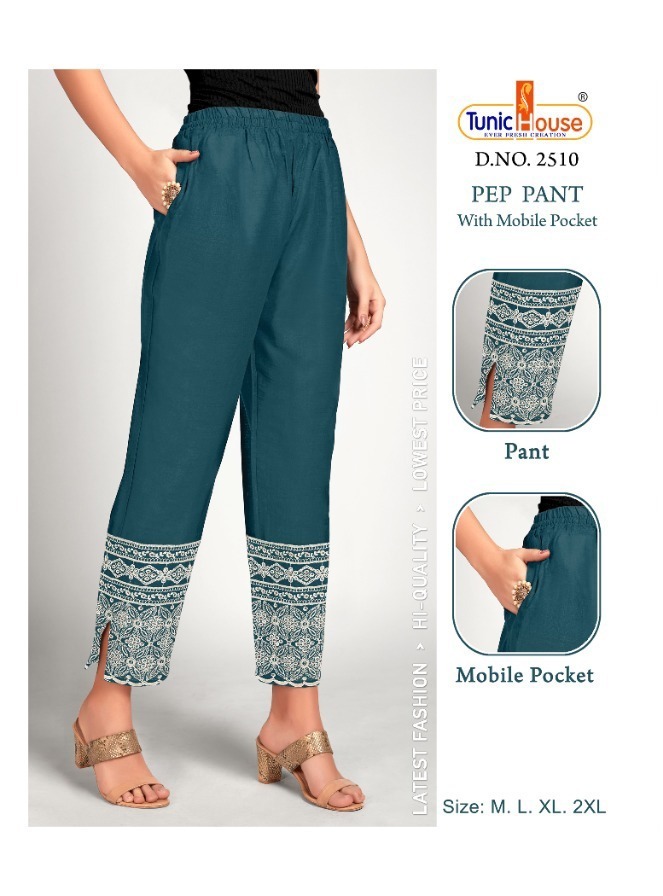 TUNIC-HOUSE-PEP-PANT-LUCKNOWI-CHIKAN-WORK-PANTS-LATEST-CATALOGUE-4