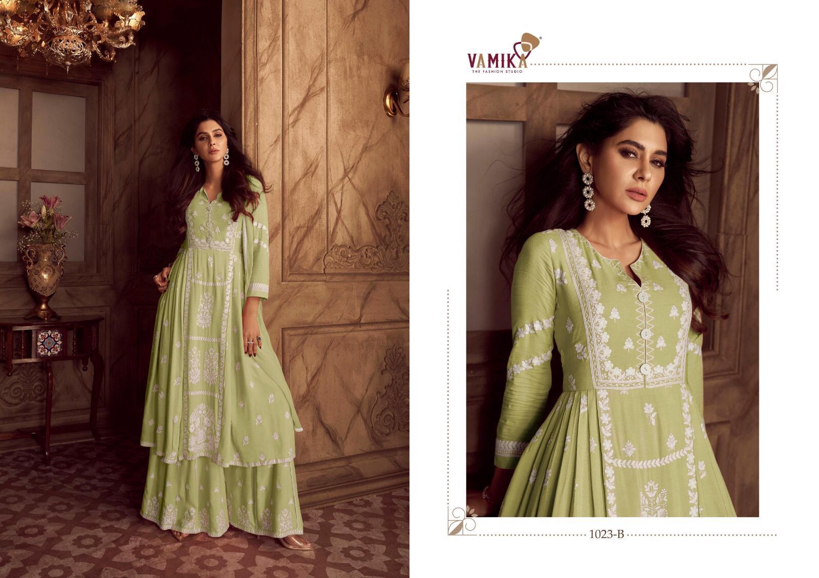 VAMIKA-LAKHNAVI-VOL-4-PREMIUM-KURTI-PALAZZO-WITH-DUPATTA-WHOLESALER-SURAT-3