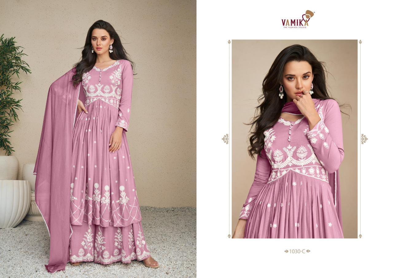 VAMIKA-LAKHNAVI-VOL-5-SILVER-RAYON-KURTI-PALAZZO-WITH-DUPATTA-WHOLESALER-SURAT-3