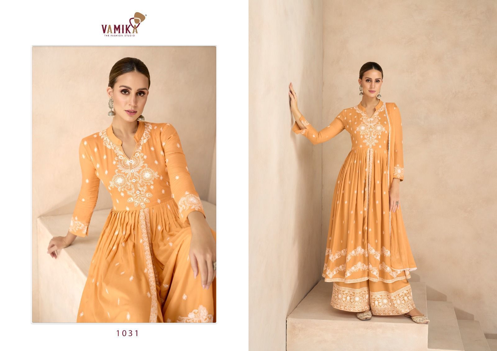 VAMIKA-LAKHNAVI-VOL-6-RAYON-KURTI-PALAZZO-WITH-DUPATTA-WHOLESALER-SURAT-2