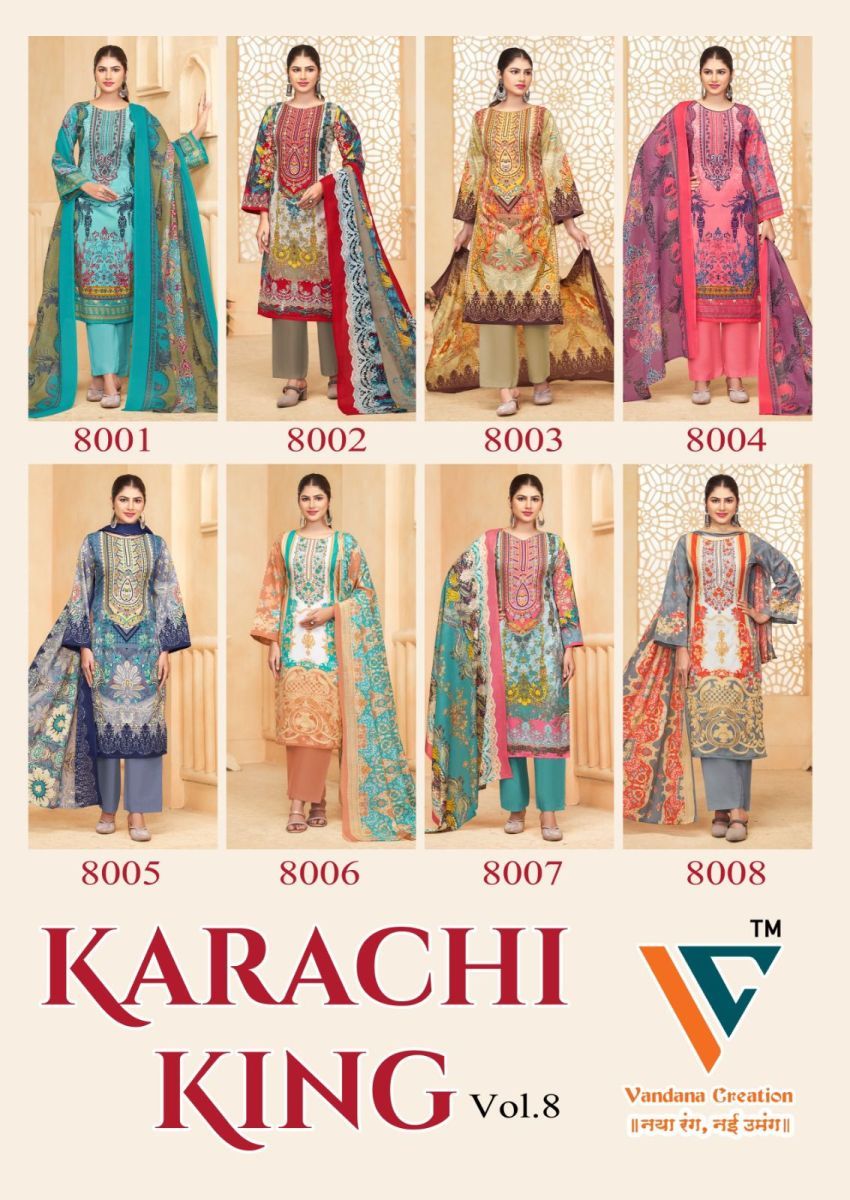 VANDANA‎‎‎-KARACHI-KING‎‎‎-VOL-8-COTTON-PRINTED-SUITS-SUPPLIER-1