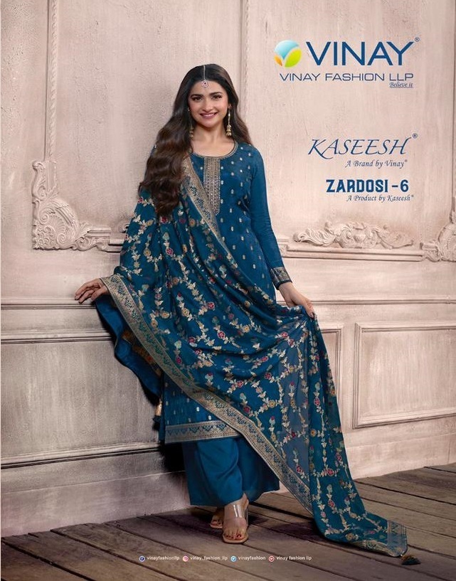 VINAY-KASEESH-ZARDOSI-VOL-6-ZARI-DOLA-JACQUARD-SUITS-WHOLESALE-1