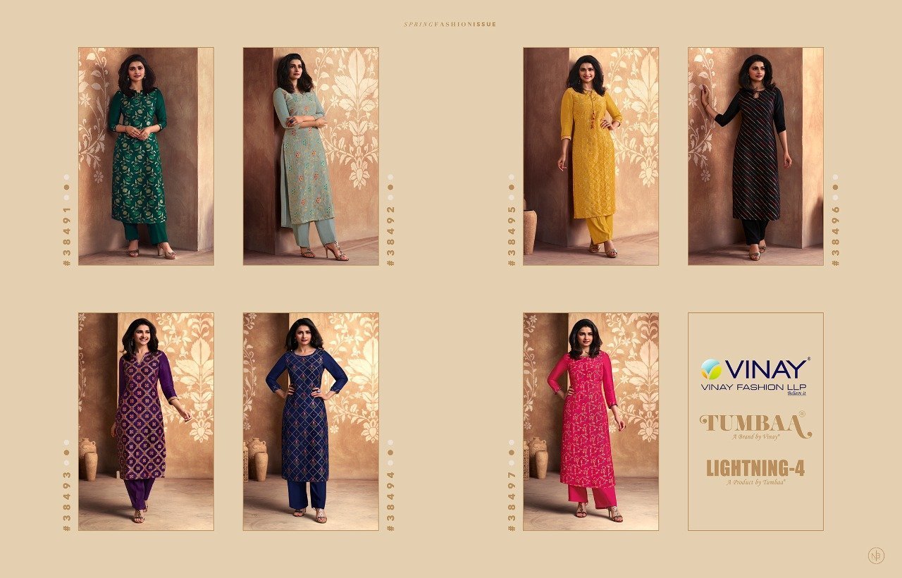 VINAY-TUMBAA-LIGHTNING-VOL-4-38491-39497-SERIES-KURTIS-LATEST-CATALOGUE-1
