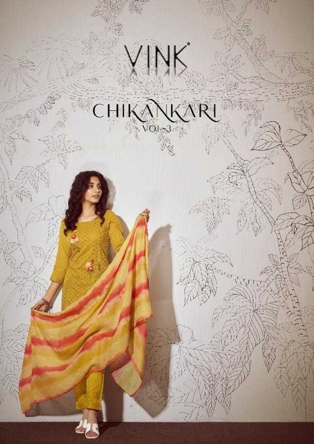 VINK-CHIKANKARI-VOL-3-KURTI-PANTS-WITH-DUPATTA-AT-WHOLESALER-SURAT-1