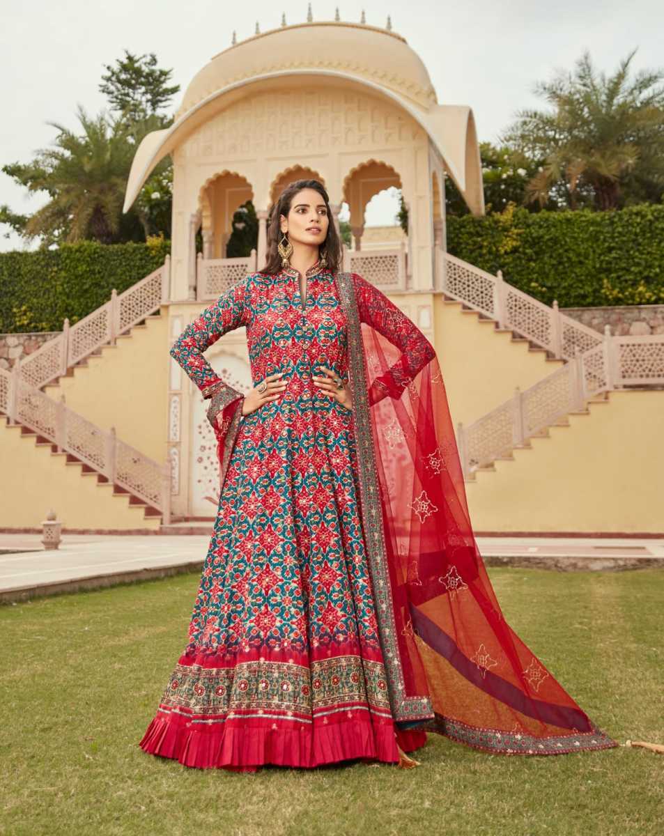 VIRASAT-GAJGAMINI-BANDHANI-PRINT-DESIGNER-GOWN-WHOLESALER-IN-SURAT-1