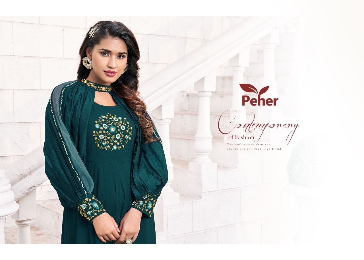 VIVILS-RETRO-VOL-1-GEORGETTE-GOWN-STYLE-KURTIS-AT-WHOLESALE-1