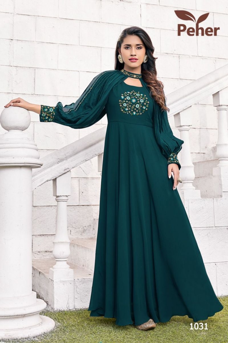 VIVILS-RETRO-VOL-1-GEORGETTE-GOWN-STYLE-KURTIS-AT-WHOLESALE-4