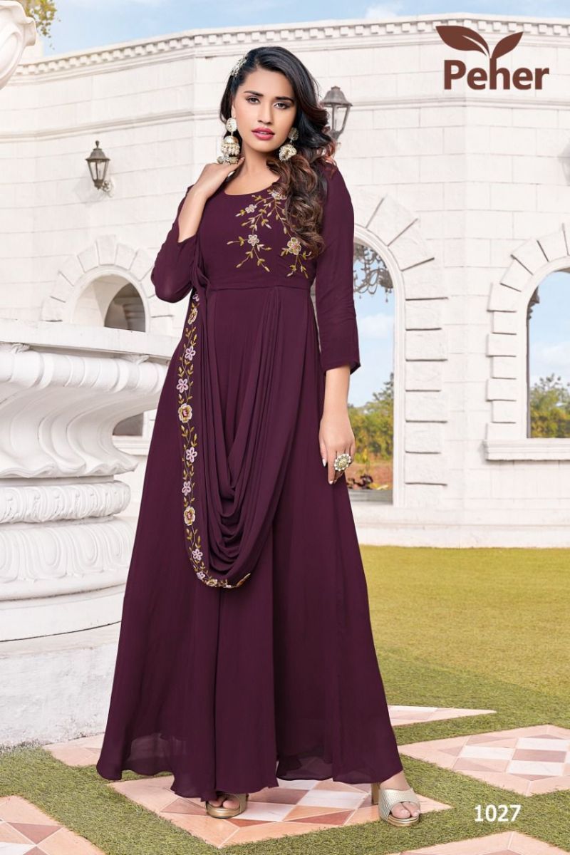 VIVILS-RETRO-VOL-1-GEORGETTE-GOWN-STYLE-KURTIS-AT-WHOLESALE-7