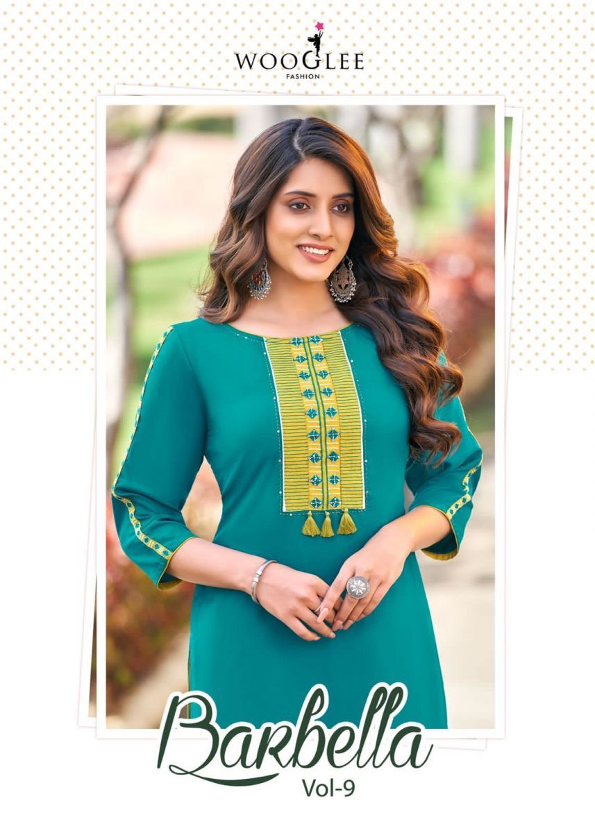 WOOGLEE-BARBELLA-VOL-9-RAYON-HANDWORK-KURTIS-LATEST-COLLECTION-2022-1