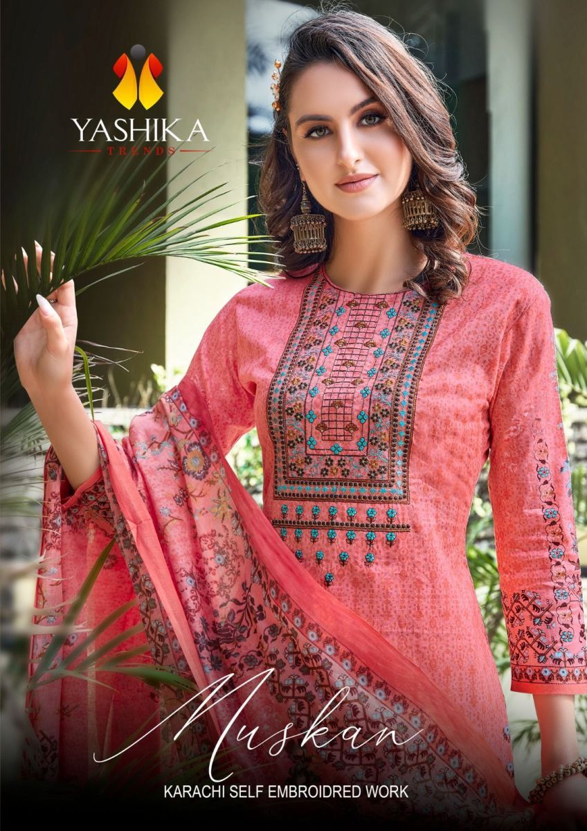 YASHIKA-TRENDS-MUSKAN-COTTON-KARACHI-SELF-EMBROIDRED-SUITS-WHOLESALE-1