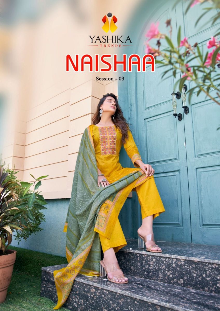 YASHIKA-TRENDS-NAISHAA-VOL-3-COTTON-PRINTED-SUITS-WHOLESALER-SURAT-1