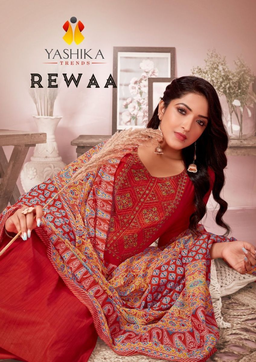 YASHIKA-TRENDS-REWAA-COTTON-PRINTED-EMBROIDERY-SUITS-WHOLESALE-1