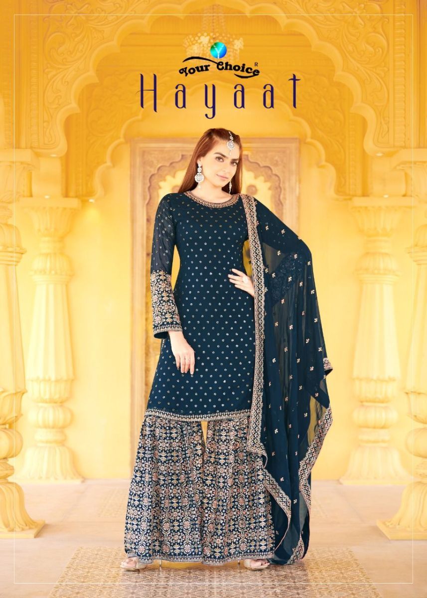 YOUR-CHOICE-HAYAAT-GEORGETTE-SHARARA-SUITS-AT-SURAT-1