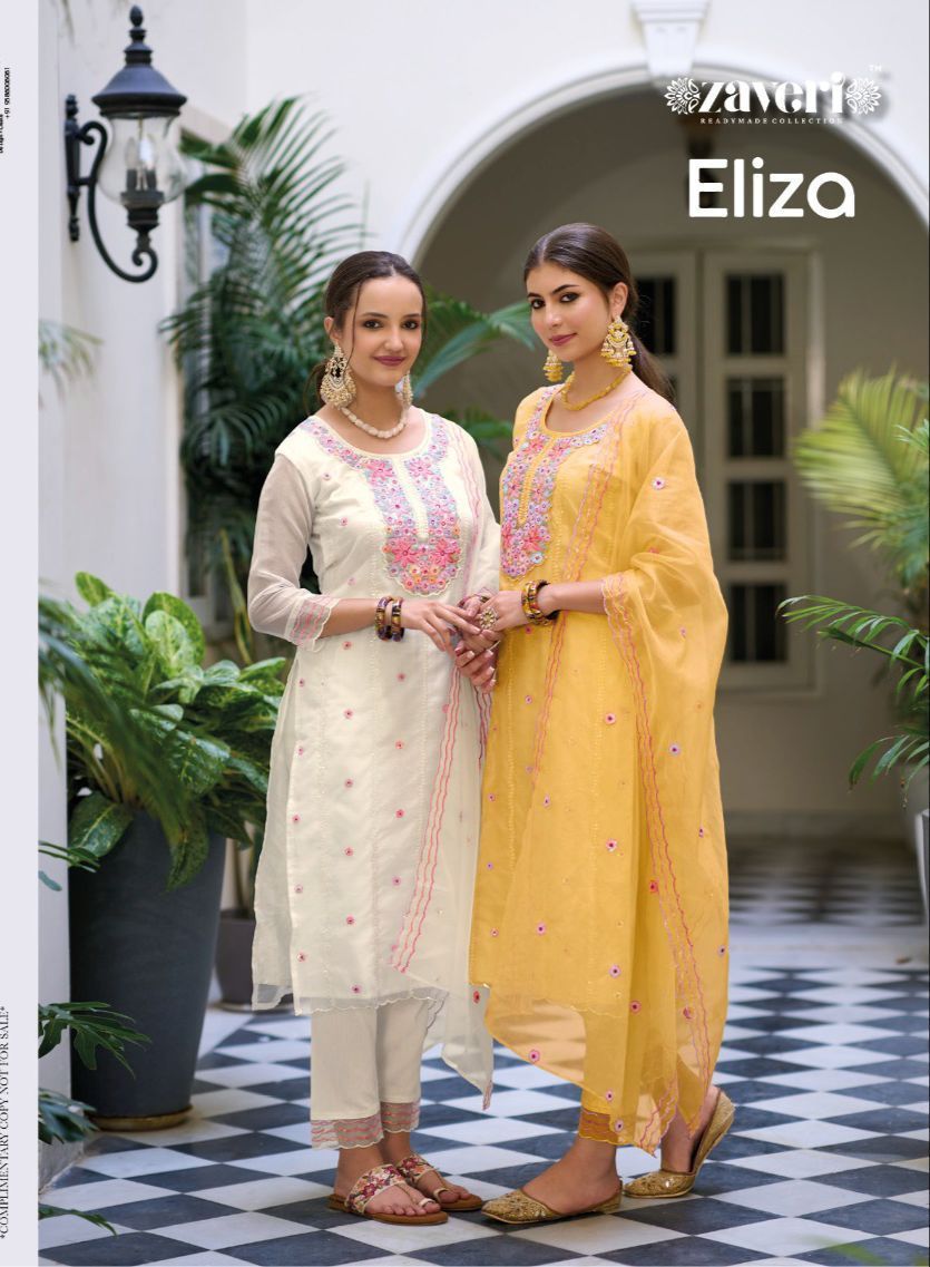 ZAVERI-ELIZA-READYMADE-ORGANZA-KURTI-PANT-WITH-DUPATTA-NEW-CATALOGUE-1