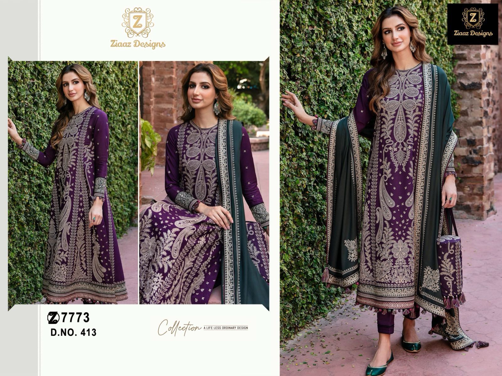 ZIAAZ-DESIGNS-413-PAKISTANI-SUITS-WHOLESALER-1