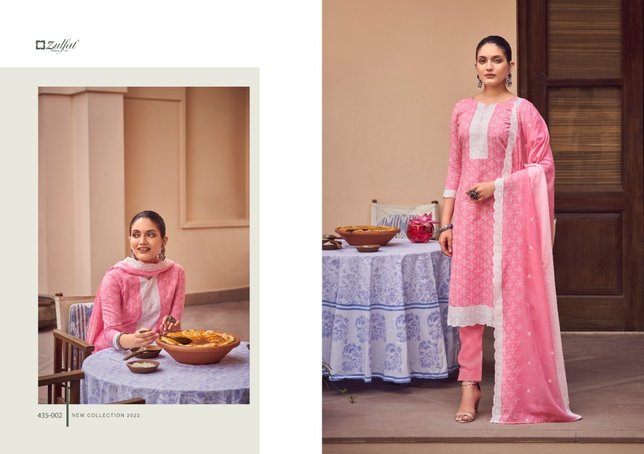ZULFAT-DESIGNER-STUDIO-SAUMYA-435-SERIES-COTTON-SUITS-CATALOG-1