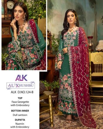 AL KHUSHBU 124 COLORS GEORGETTE SALWAR KAMEEZ WHOLESALER