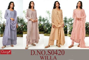 GANGA WILLA 420 BEMBERG SILK GOLD SALWAR KAMEEZ WHOLESALER