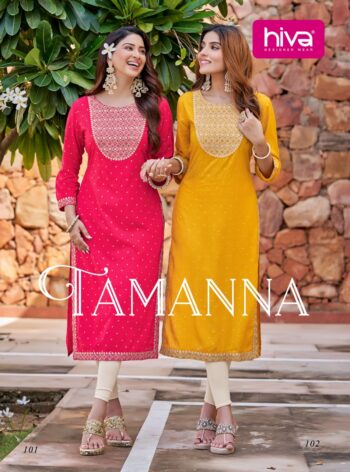 HIVA TAMANNA REYON DESIGNER HEAVY KURTIS MANUFACTUR AHEMADABAD