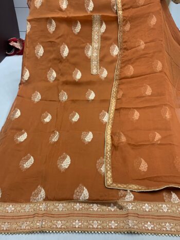 PEHNAVA PURE VISCOSE ORGANJA SALWAR KAMEEZ WHOLESALER