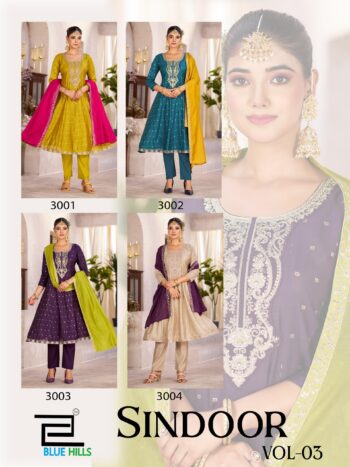 BLUE HILLS SINDOOR VOL 3 KURTI WHOLESALER