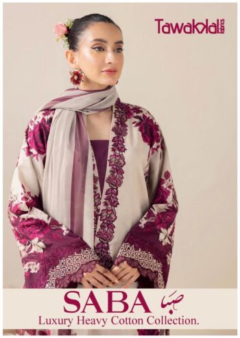 TAWAKKAL FABRICS SABA KARACHI SUITS WHOLESALER