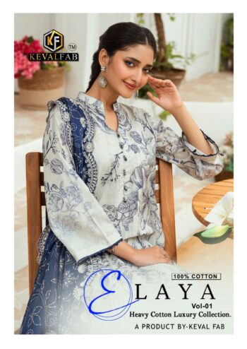 KEVAL FAB ELAYA VOL 1 KARACHI SUITS