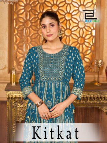 BLUE HILLS KITKAT RAYON KURTI WHOLESALER