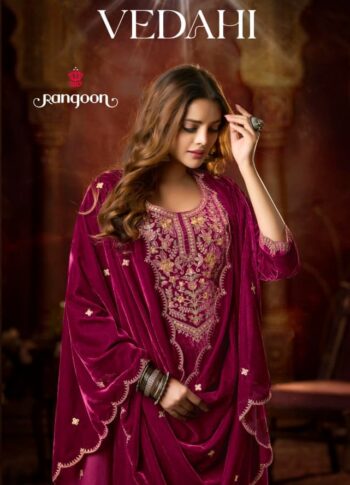 RANGOON VEDAHI READYMADE VELVET KURTIS CATALOG