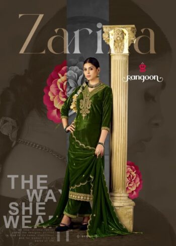 RANGOON ZARINA READYMADE VELVET KURTIS CATALOG