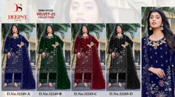 DEEPSY SUITS VELVET 25 32249 PAKISTANI SUITS