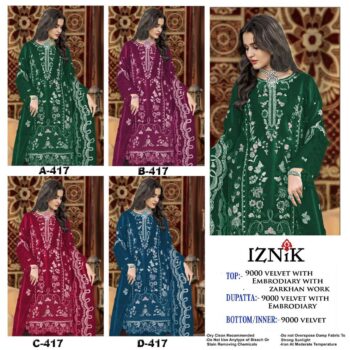 IZNIK 417 VELVET PAKISTANI SUITS CATALOG