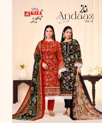 PAKIZA PRINTS ANDAAZ VOL 13 LAWN COTTON SUITS
