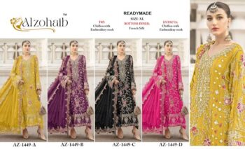 ALZOHAIB AZ-1449-A AZ-1449-D PAKISTANI READYMADE SUIT