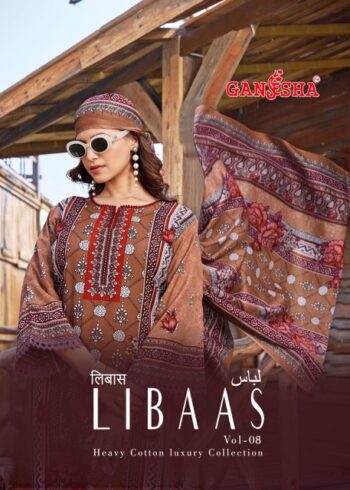 GANESHA LIBAAS VOL 8 KARACHI SUITS WHOLESALER