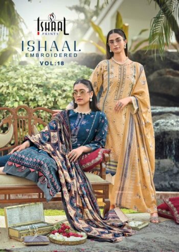 ISHAAL EMBROIDERED VOL 18 KARACHI SUITS WHOLESALE