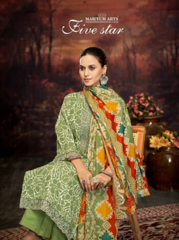 MARIYUM ARTS FIVE STAR EMBROIDERED COTTON SUIT