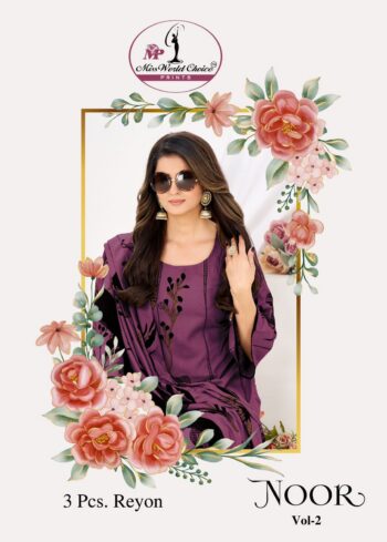 MISS WORLD CHOICE NOOR VOL 2 RAYON SUITS WHOLESALER