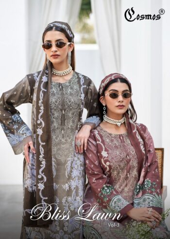 COSMOS BLISS LAWN VOL 3 KARACHI SUITS WHOLESALER