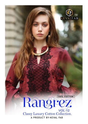 KEVAL FAB RANGREZ VOL 12 KARACHI SUITS WHOLESALER